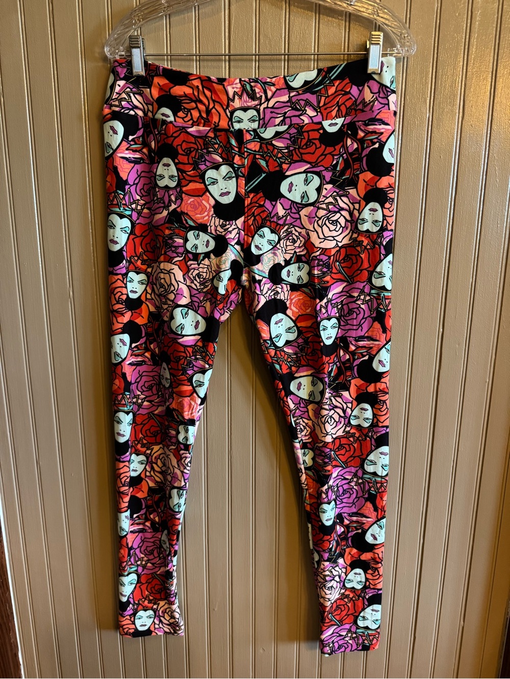 New LuLaRoe Women's Floral Evil Queen Disney Leggings tall & curvy